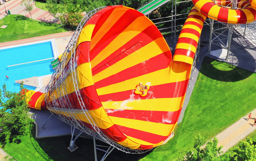Funnel Raft Funnel 60 ft. Slide | 60ft Raft Funnel – Synergy Waterslides